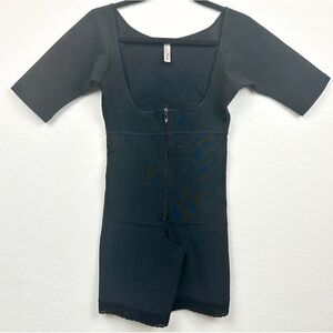 Faja Compression Garment Colombian Half Sleeve One Piece Shorts Womens Med Black